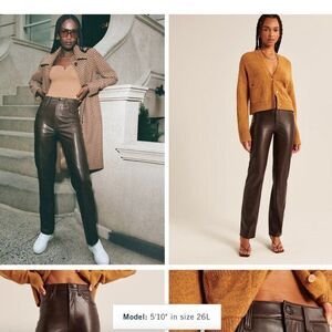 Abercrombie & Fitch Vegan Leather 90s Straight Pant